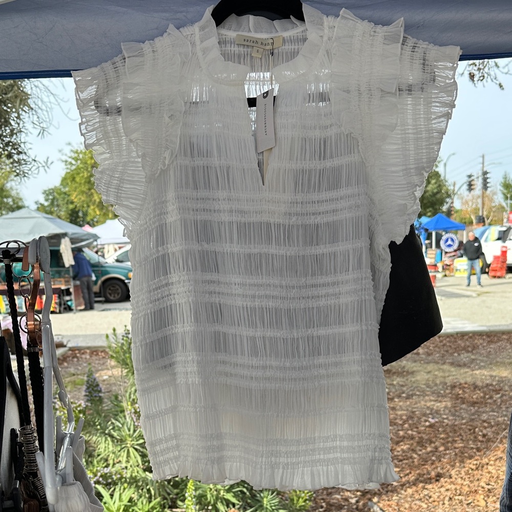 White Smocked Blouse Anthropologie